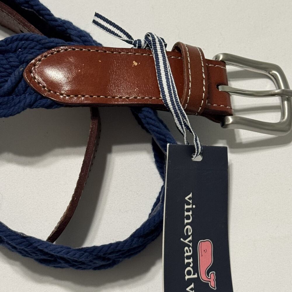 NWT Vineyard Vines Men's Braided Rope Belt - Distressed Navy / Size 36 - Picture 2 of 9